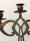 A Pair of Brass Art Noveau Candlesticks with 3 Arms Denmark