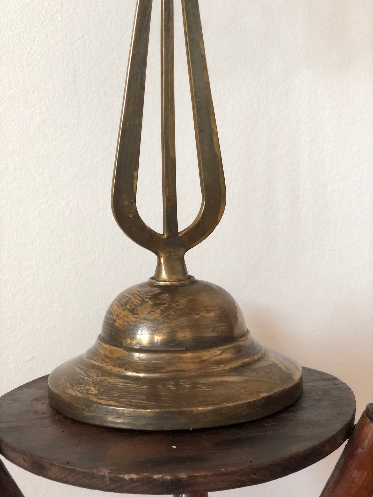 A Pair of Brass Art Noveau Candlesticks with 3 Arms Denmark