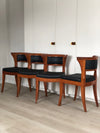 A Pair of 4 Giorgetti Cherry Wood Dining Chairs Model Sella Media by Leon Krier 1991