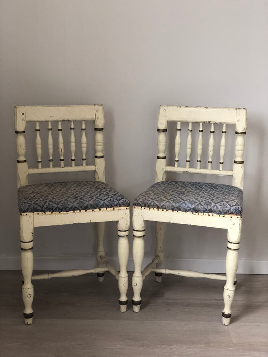 A Pair Of Gustavian Scandinavian Hall Chairs Sweden 19th Century