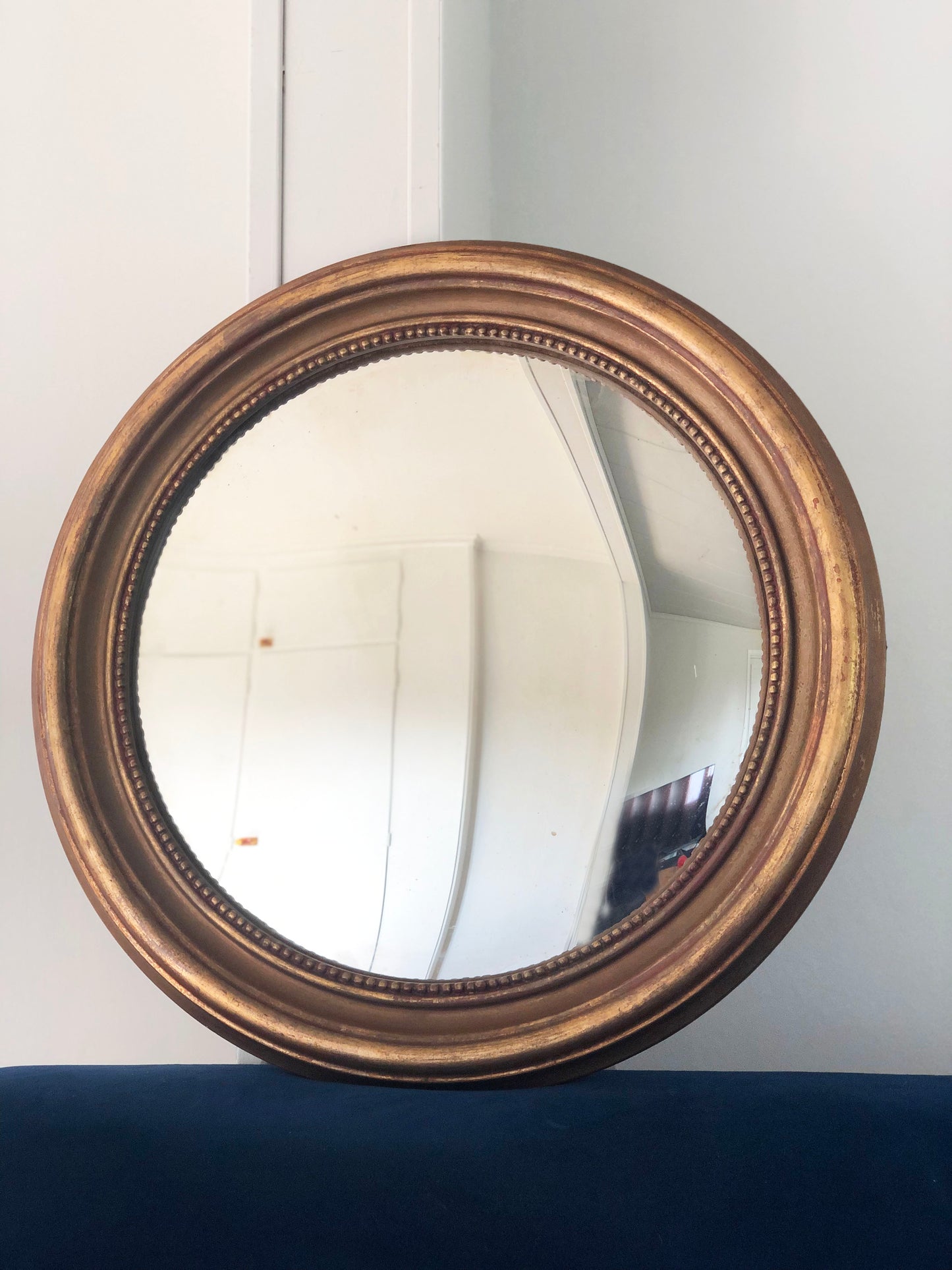 A Pair of Antique Giltwood Convex Butler Mirrors France Late 19th Century