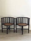 A Pair of Edwardian Bobbin Arm Chair With Cane Early 20th Century