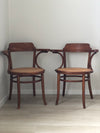 A Pair of Mid Century Thonet Dining Chair Bentwood with Cane 1950s