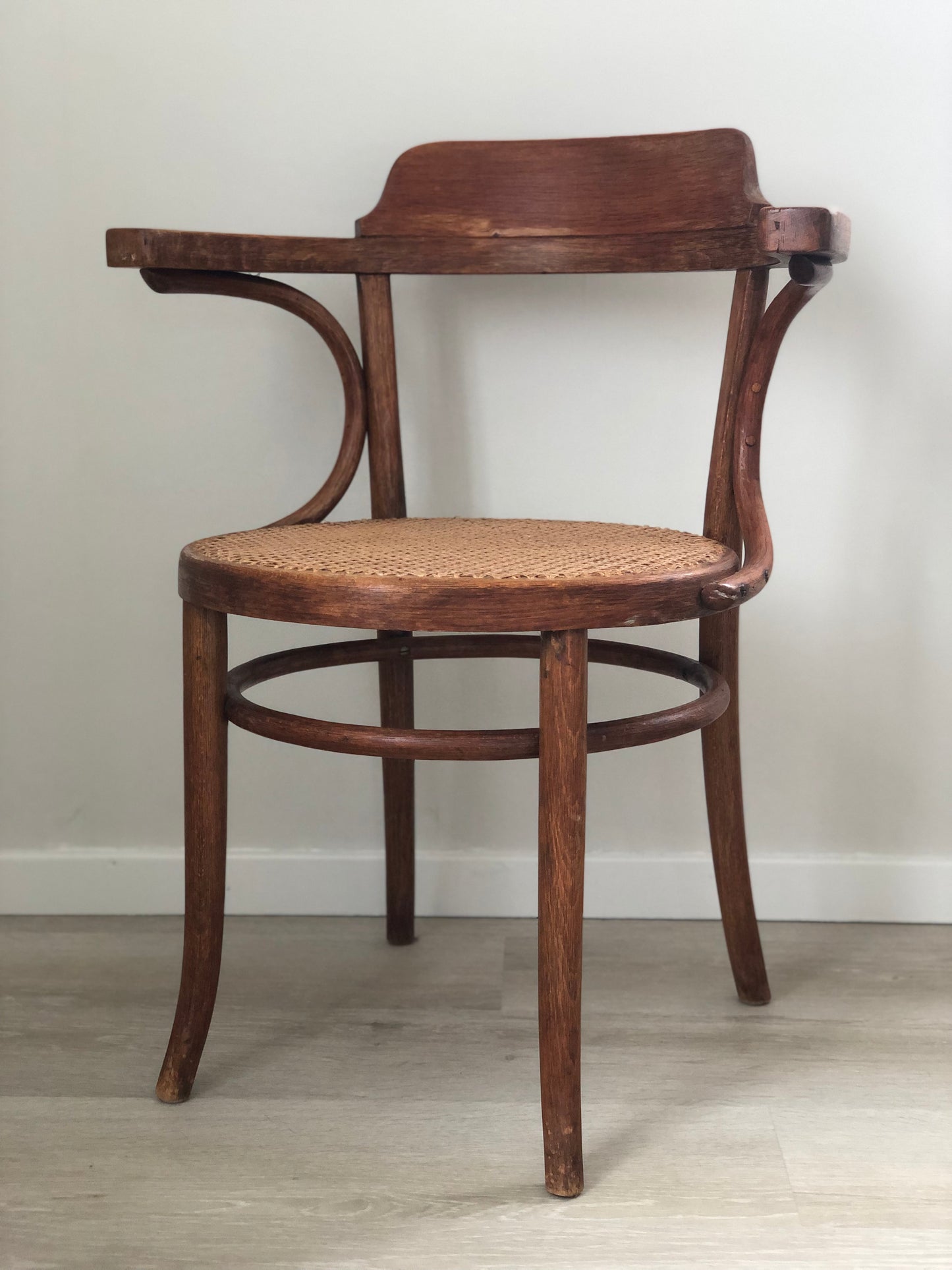 A Pair of Mid Century Thonet Dining Chair Bentwood with Cane 1950s