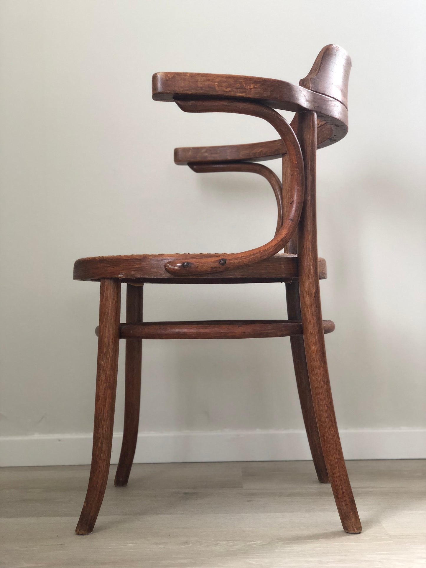 A Pair of Mid Century Thonet Dining Chair Bentwood with Cane 1950s