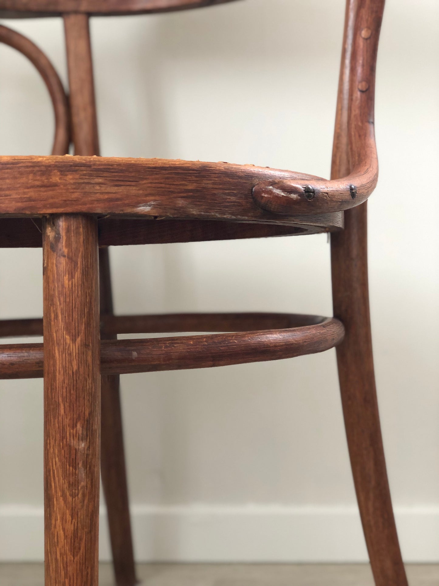 A Pair of Mid Century Thonet Dining Chair Bentwood with Cane 1950s