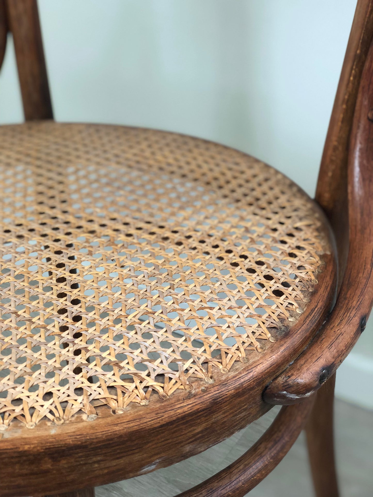 A Pair of Mid Century Thonet Dining Chair Bentwood with Cane 1950s