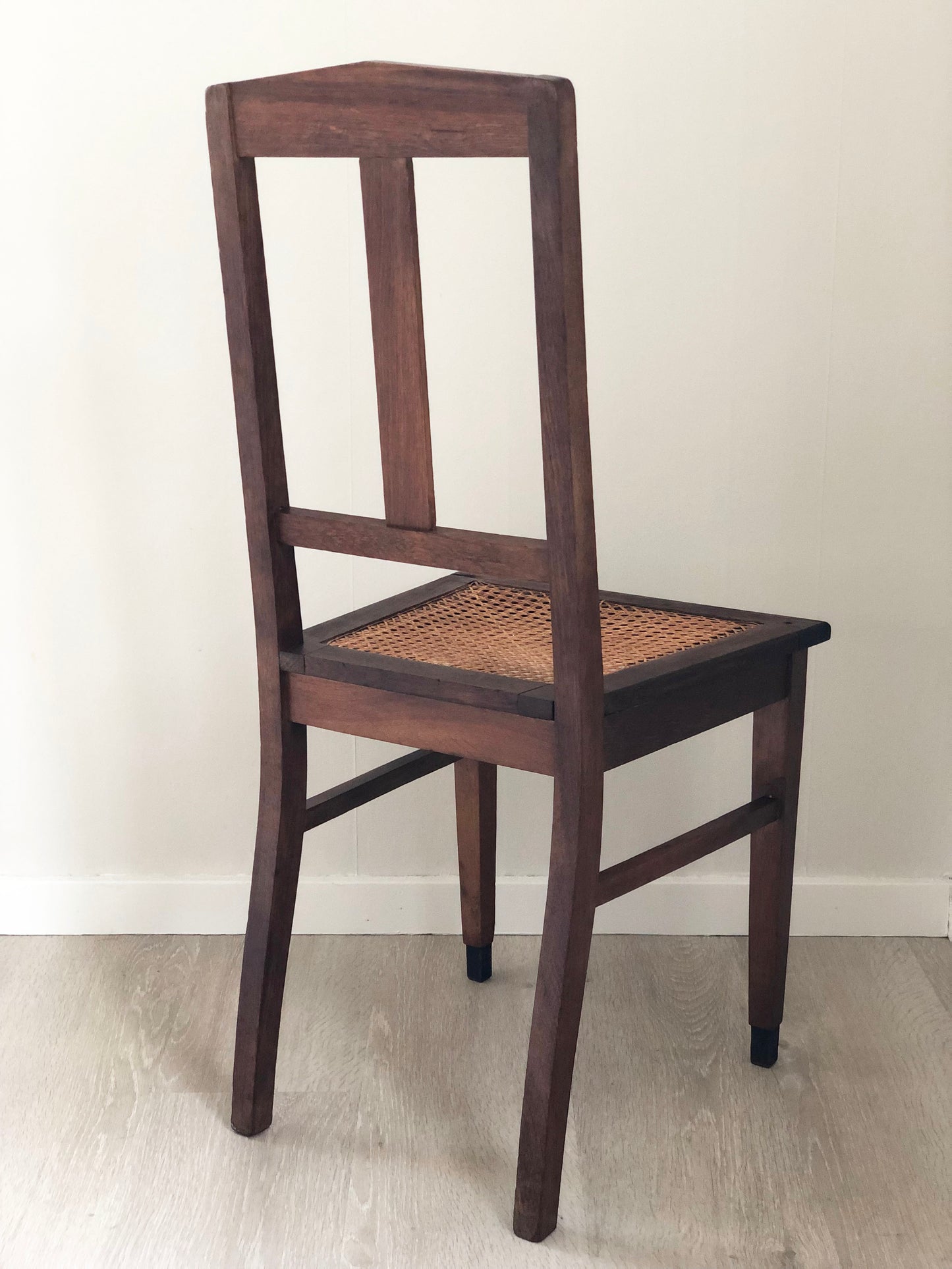 Pair of Oak Art Deco Amsterdam School Dining Chairs 1920s