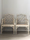 A Pair of Vintage Chinese Chippendale Faux Bamboo Arm Chairs Cockpen