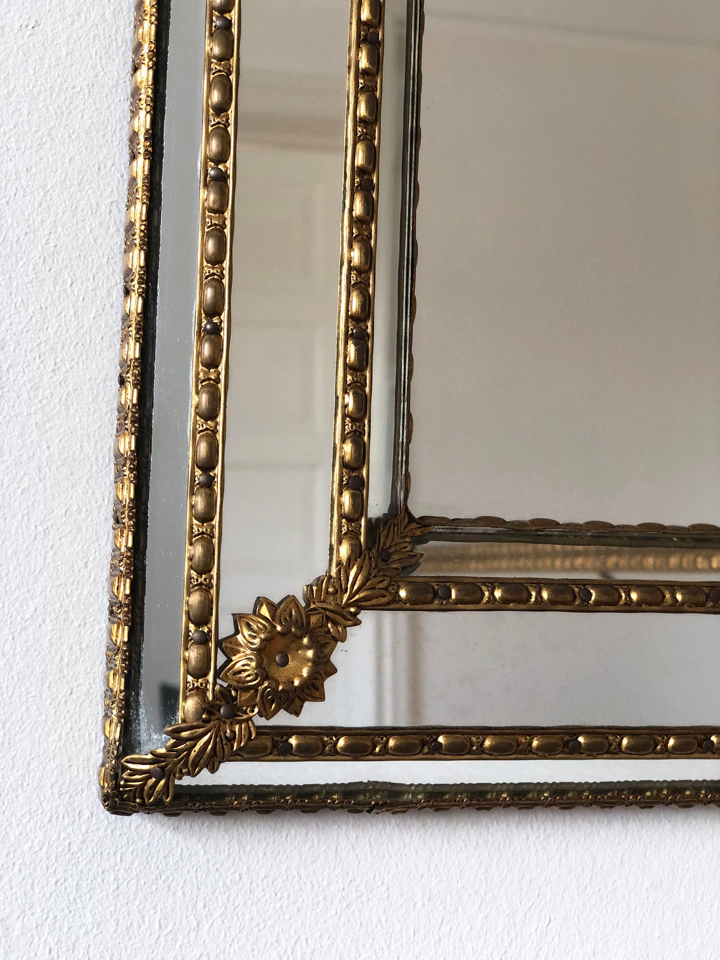 A Pair of Vintage Venetian Full Length Mirrors Hollywood Regency in Gold Spain