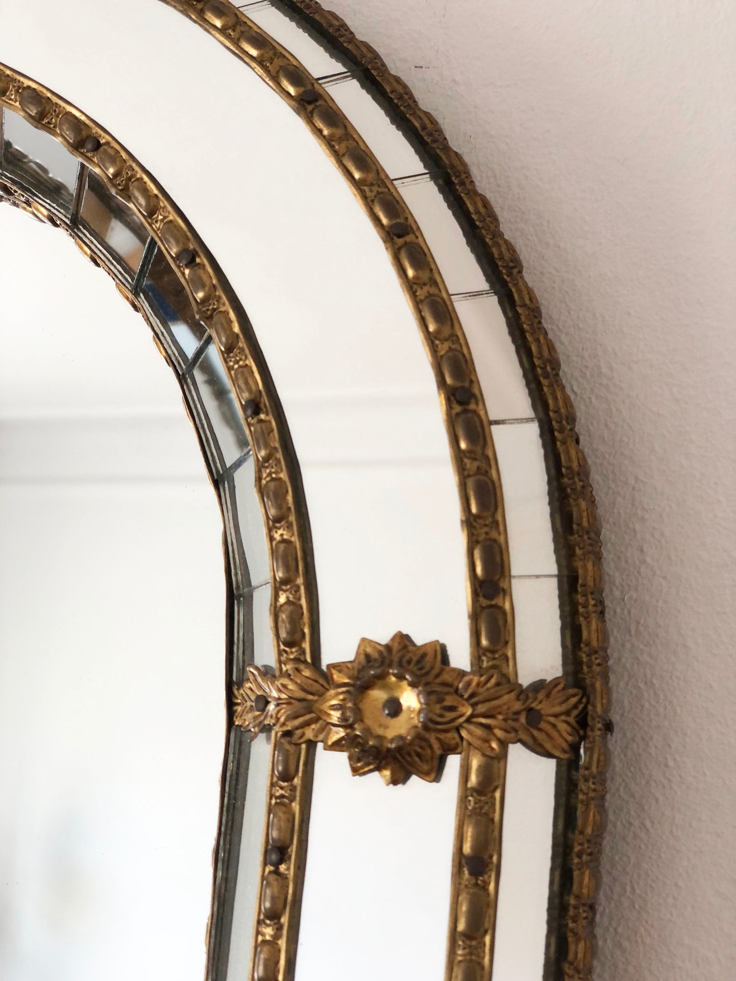 A Pair of Vintage Venetian Full Length Mirrors Hollywood Regency in Gold Spain