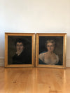 A Pair of Early 19th Century Empire Portrait Paintings of a Married Couple