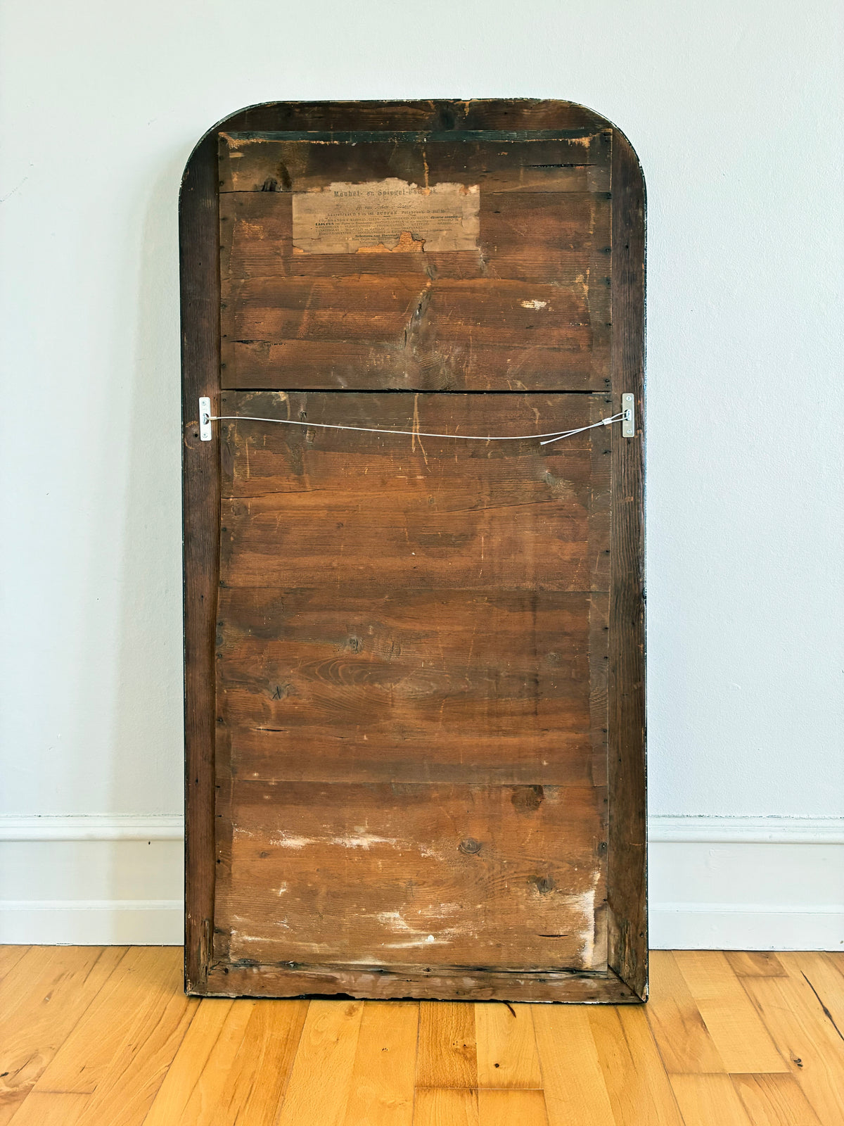 Antique Dutch Louis Philippe Style Full Length Mirror – Black and Gold, Late 19th Century