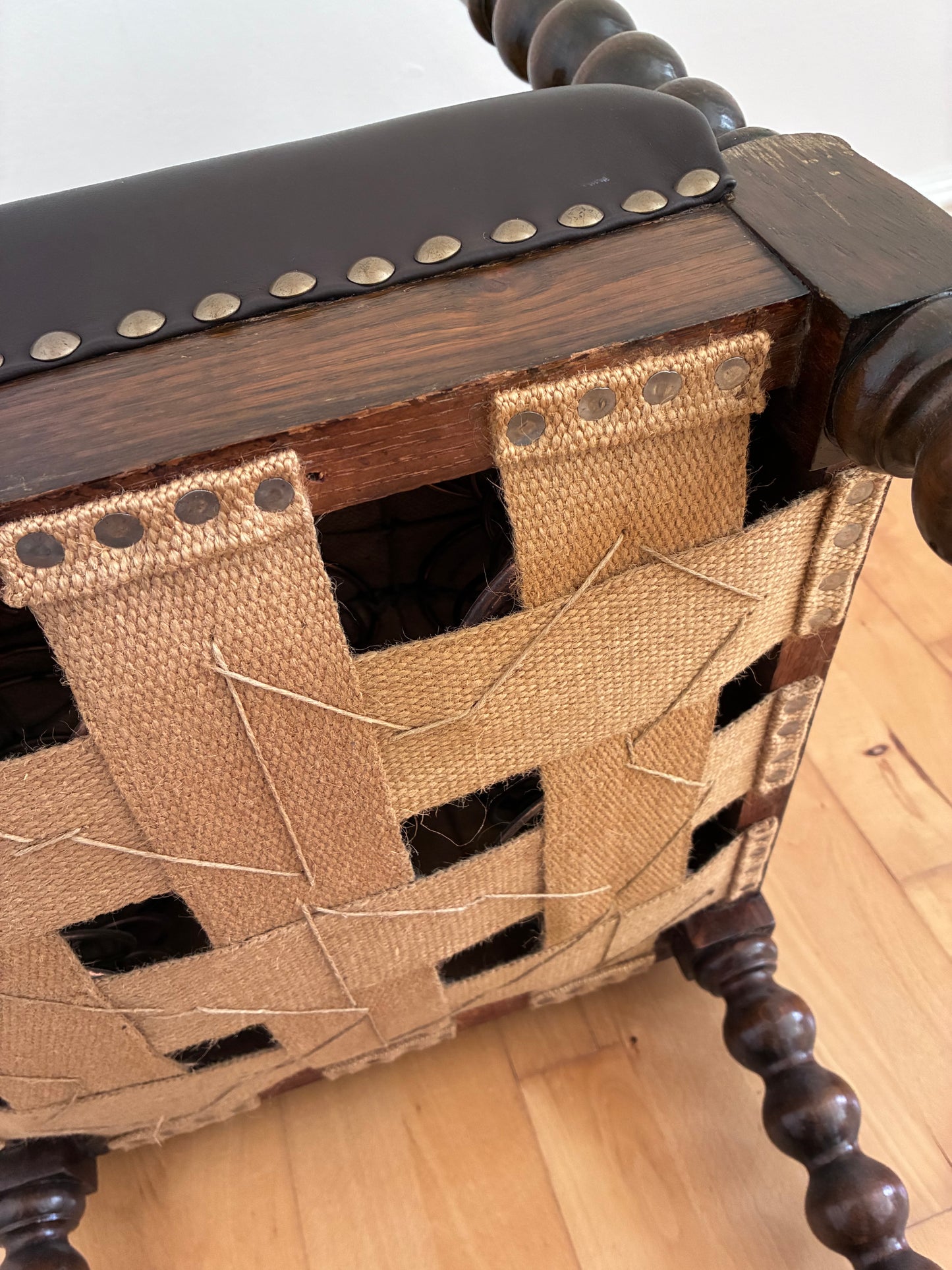 Antique Edwardian Bobbin Corner Chair, English 1900