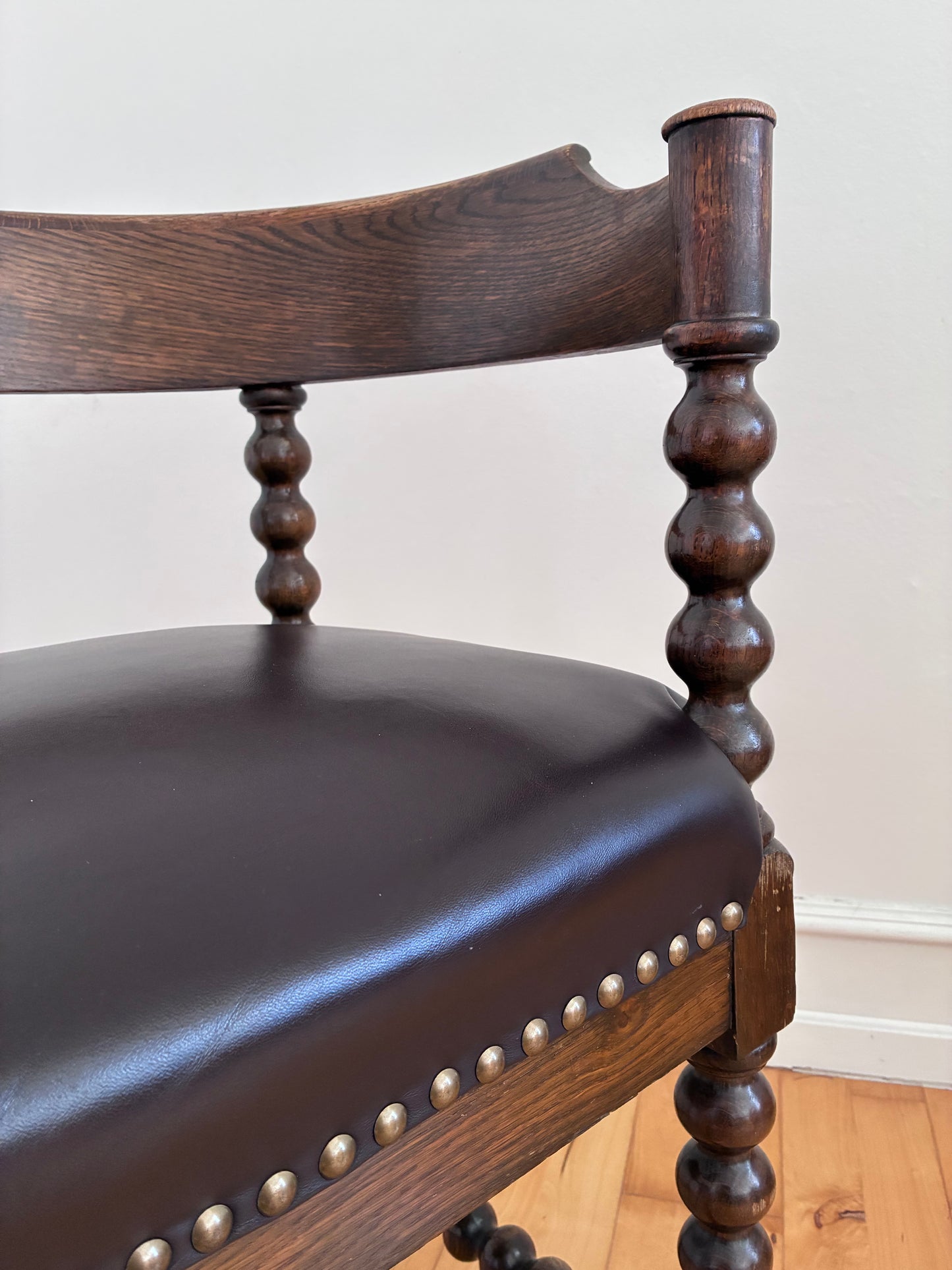 Antique Edwardian Bobbin Corner Chair, English 1900