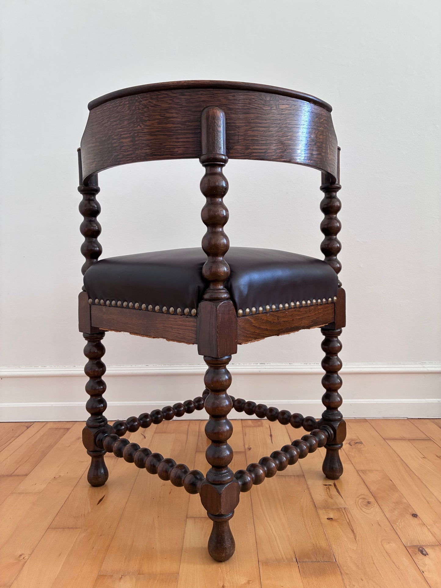 Antique Edwardian Bobbin Corner Chair, English 1900