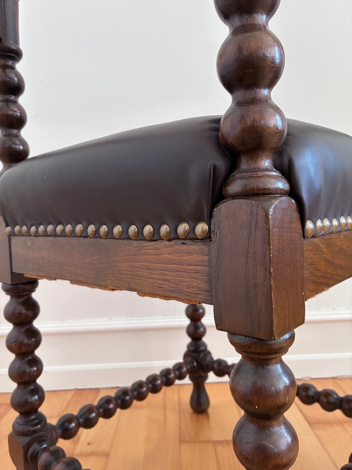 Antique Edwardian Bobbin Corner Chair, English 1900