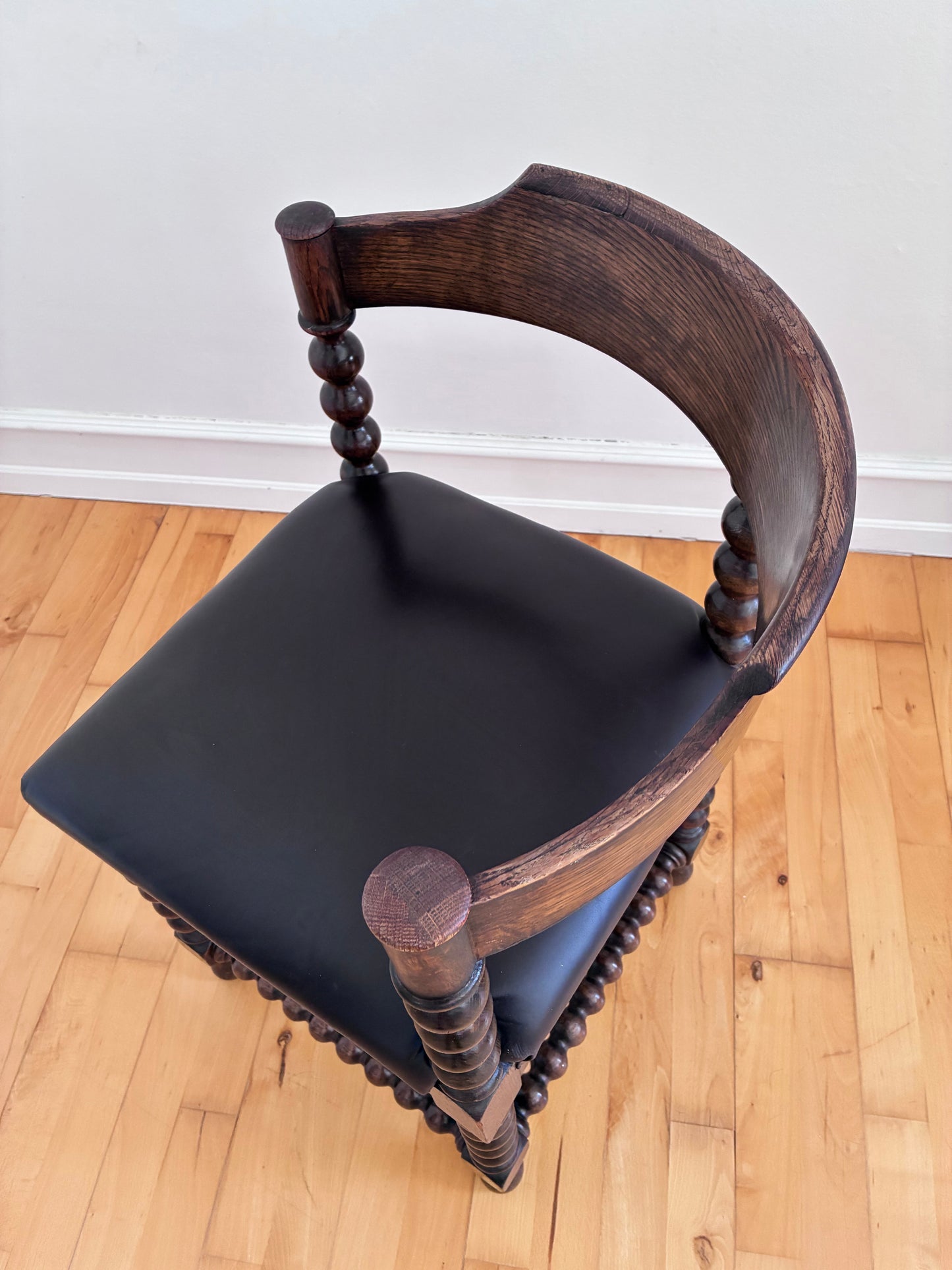 Antique Edwardian Bobbin Corner Chair, English 1900