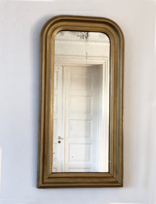 Antique French Louis Philippe Full Length Mirror – Gold, Late 19th Century