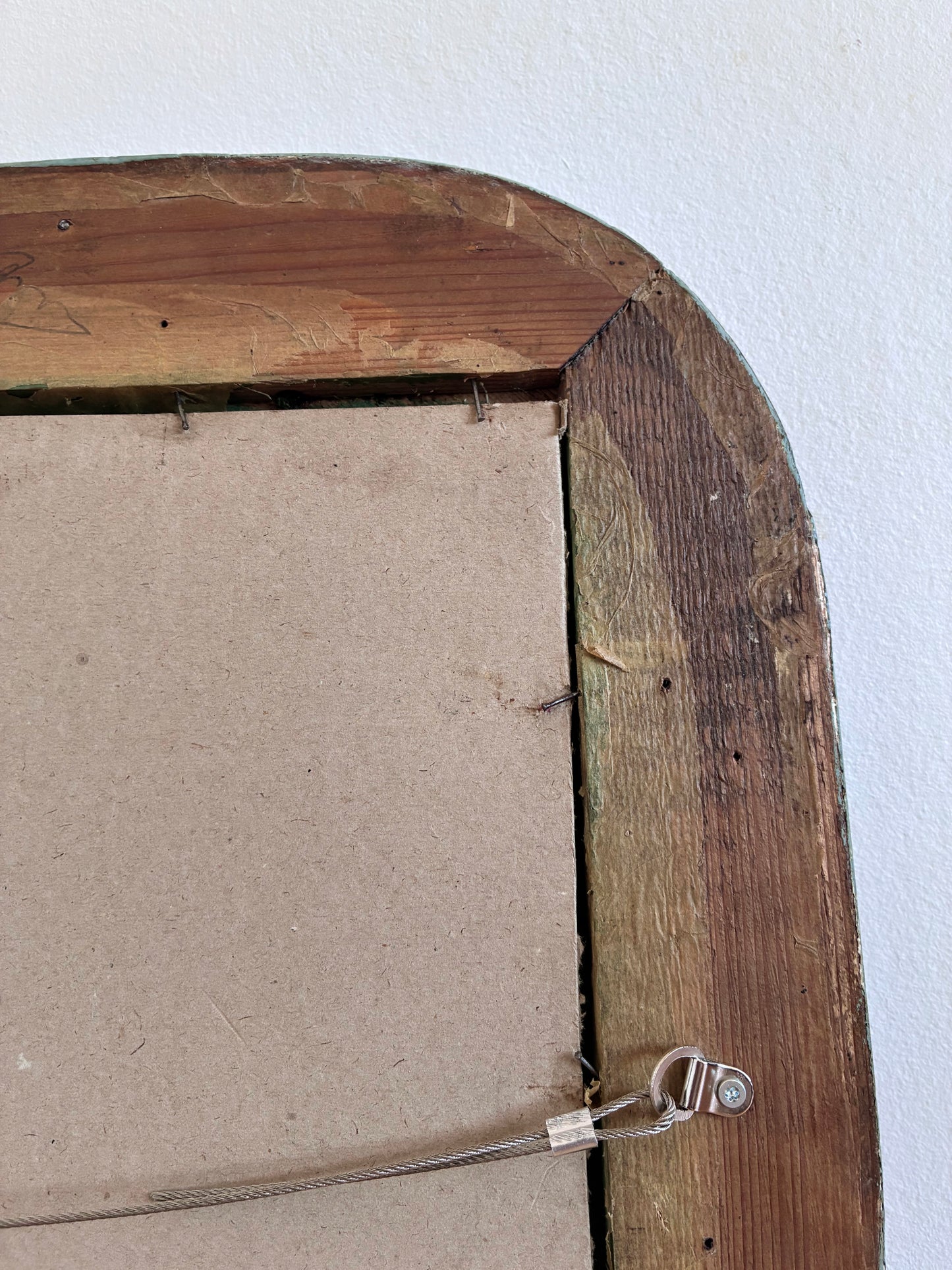 Antique French Louis Philippe Mirror – Green and Gold, Late 19th Century