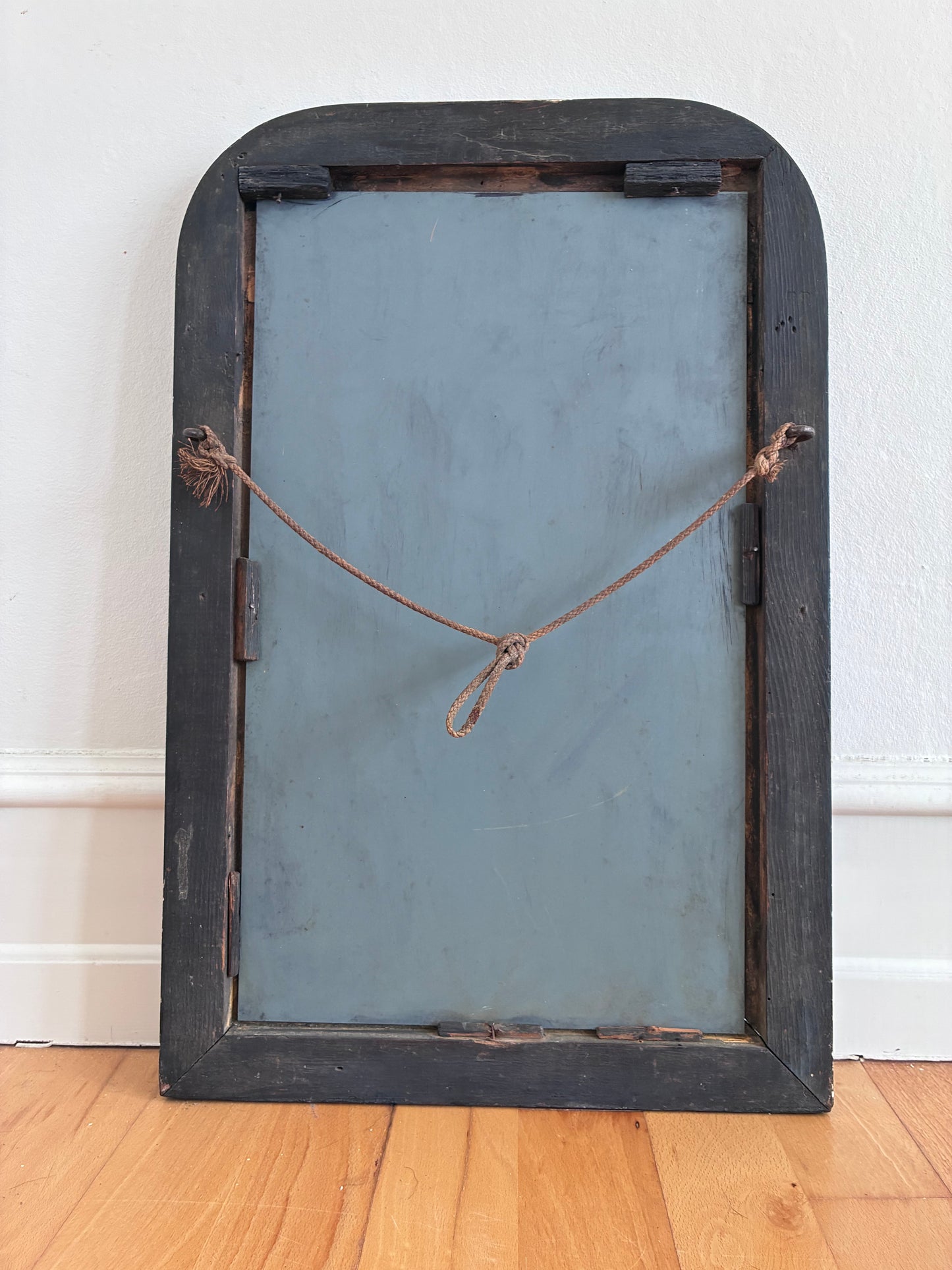 Antique French Louis Philippe Mirror – Black and Gold, Late 19th Century