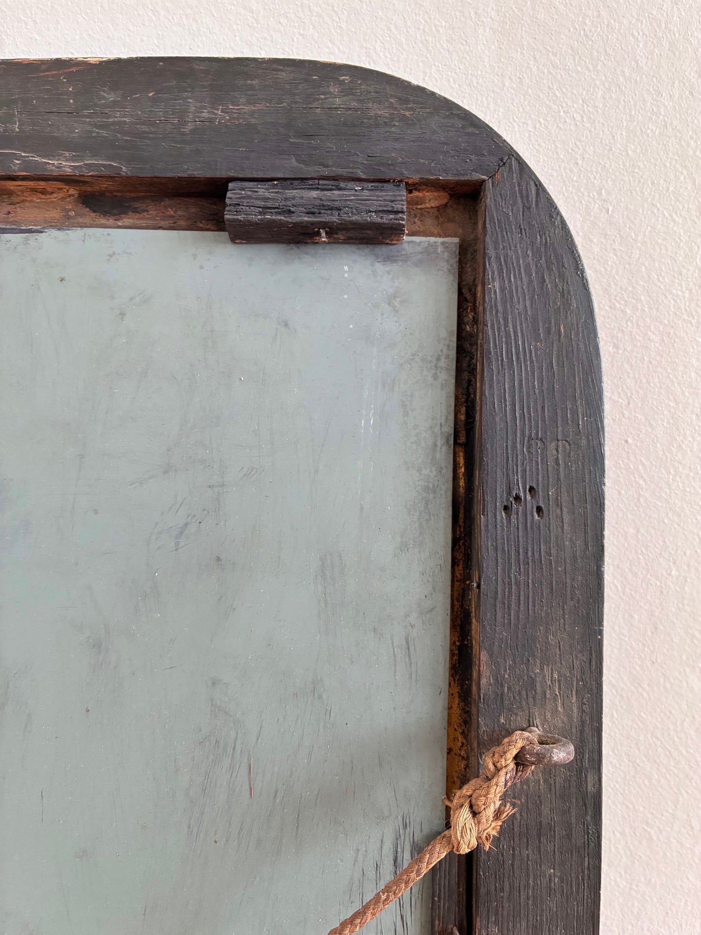 Antique French Louis Philippe Mirror – Black and Gold, Late 19th Century
