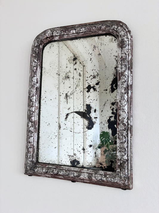Antique French Louis Philippe Silvered Giltwood Mirror – Late 19th Century