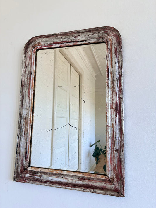 Antique French Louis Philippe Silvered Giltwood Mirror – Late 19th Century