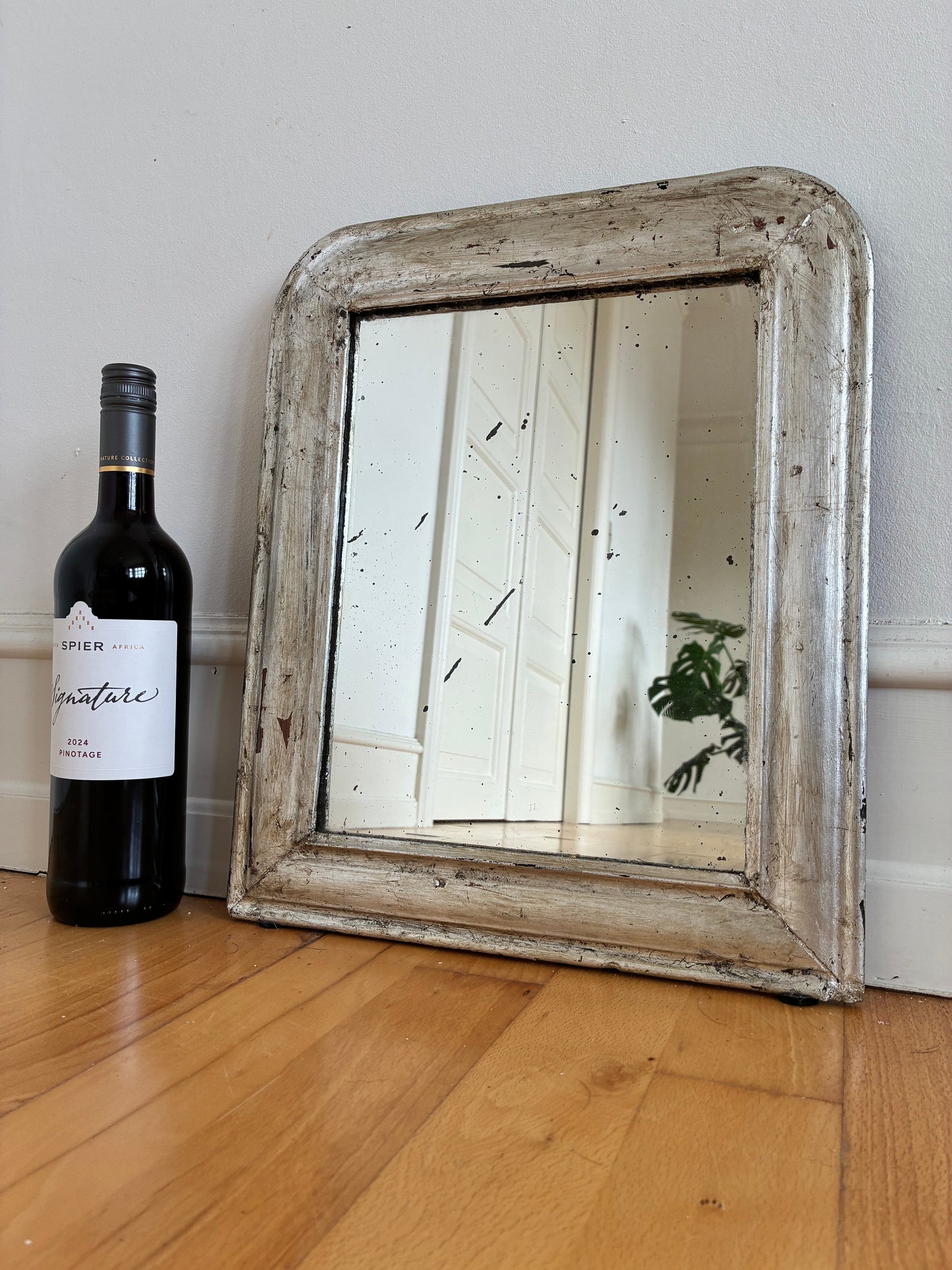 Antique French Louis Philippe Silvered Giltwood Mirror – Late 19th Century