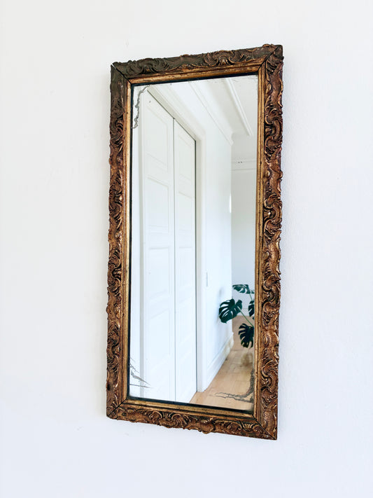 Antique Giltwood Wall Mirror in Gold