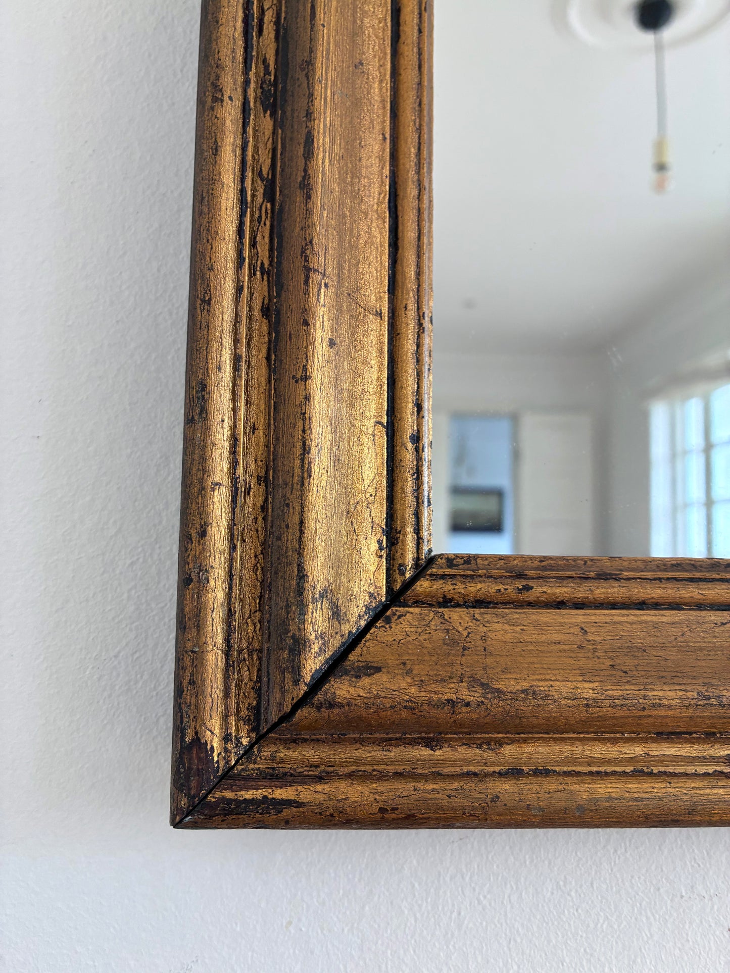 Antique Giltwood Wall Mirror in Gold