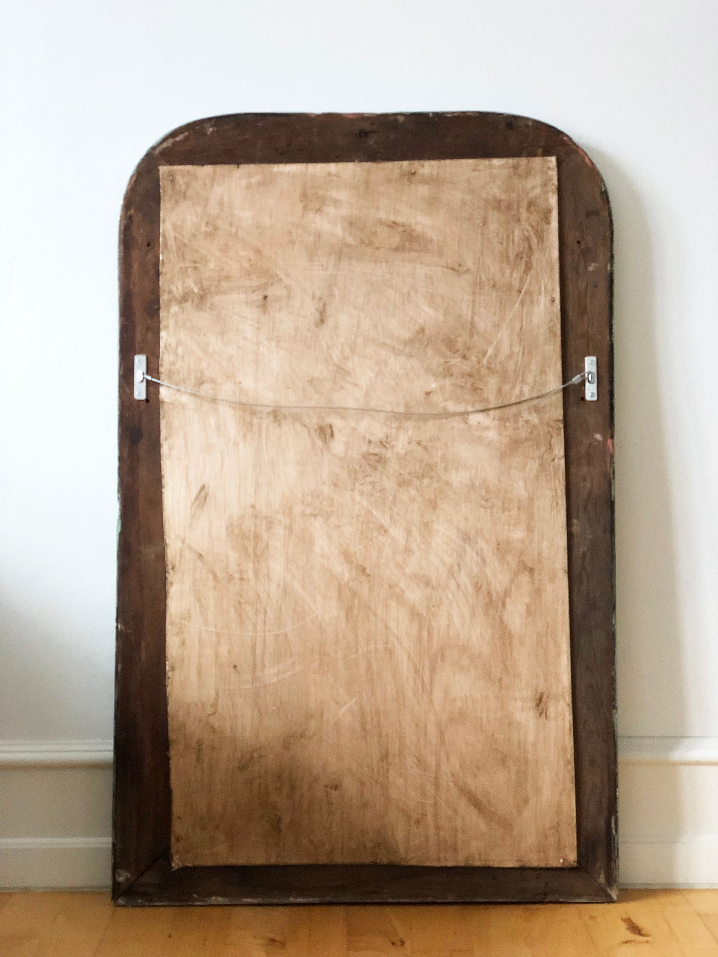 Large Antique Louis Philippe French Mirror in Green and Gold, Late 19th Century