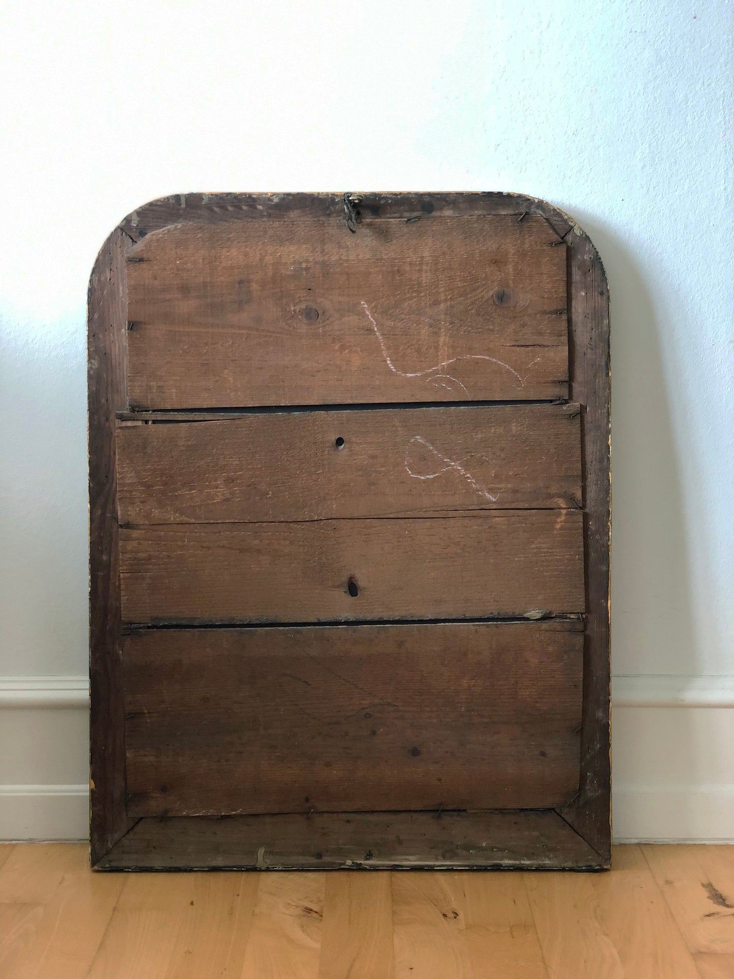 Antique Louis Philippe French Mirror in Green and Gold, Late 19th Century