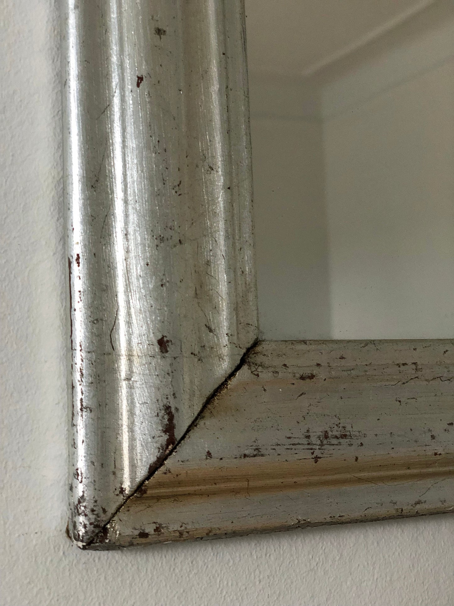 Antique Louis Philippe French Mirror in Silver, Late 19th Century