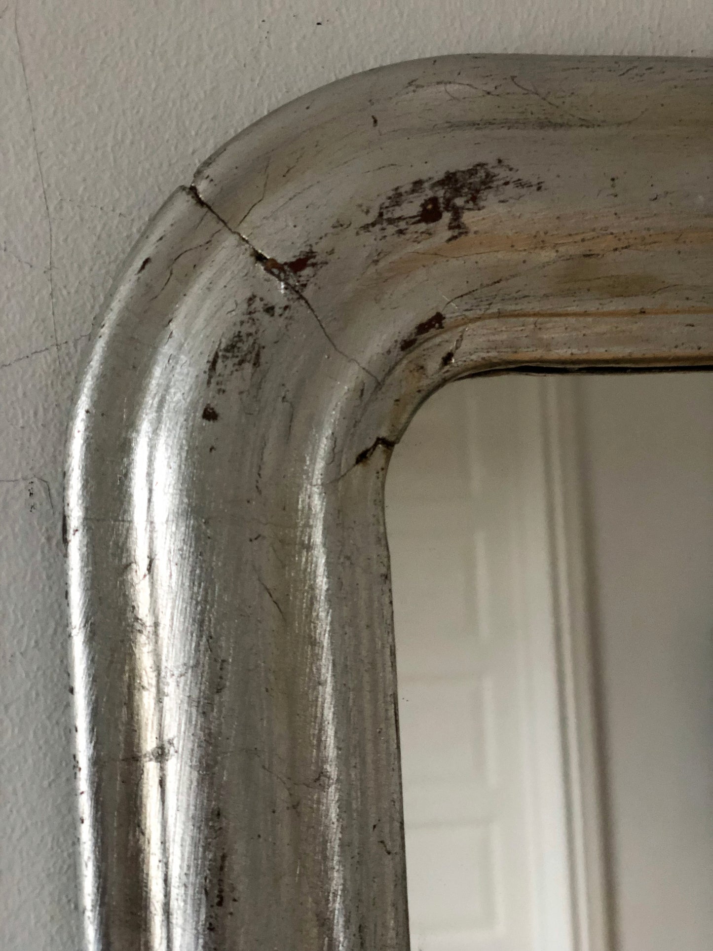 Antique Louis Philippe French Mirror in Silver, Late 19th Century