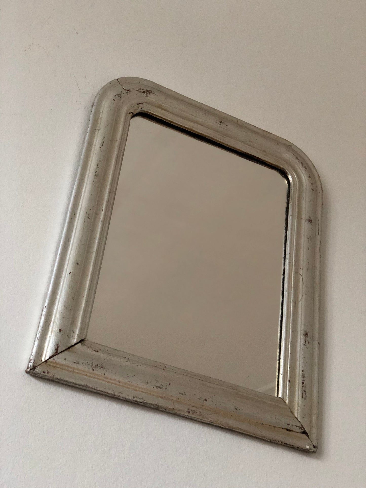 Antique Louis Philippe French Mirror in Silver, Late 19th Century