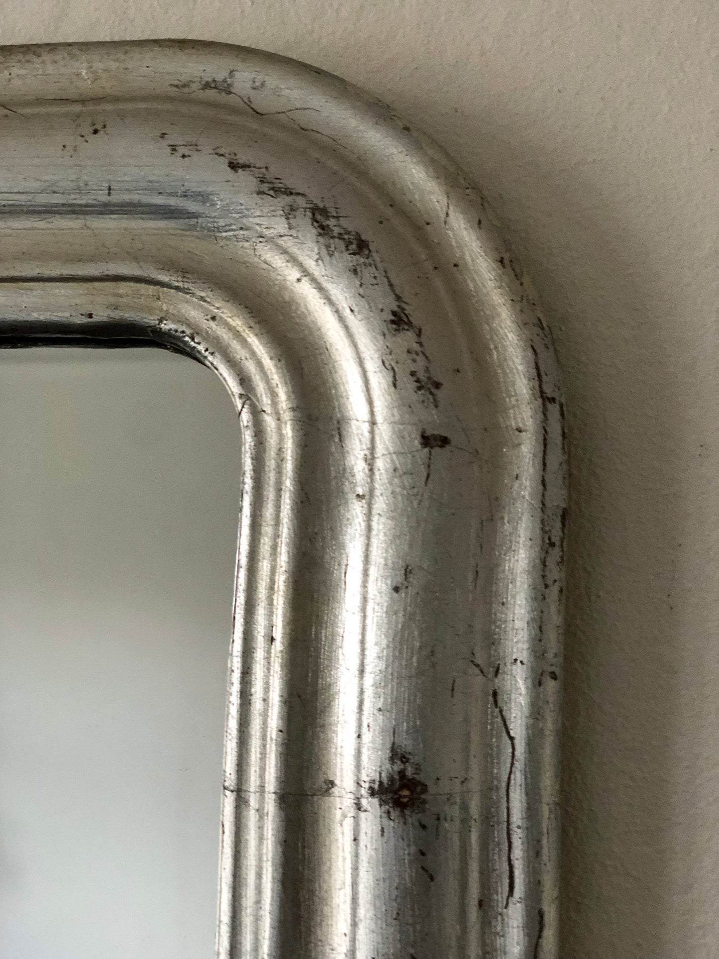 Antique Louis Philippe French Mirror in Silver, Late 19th Century