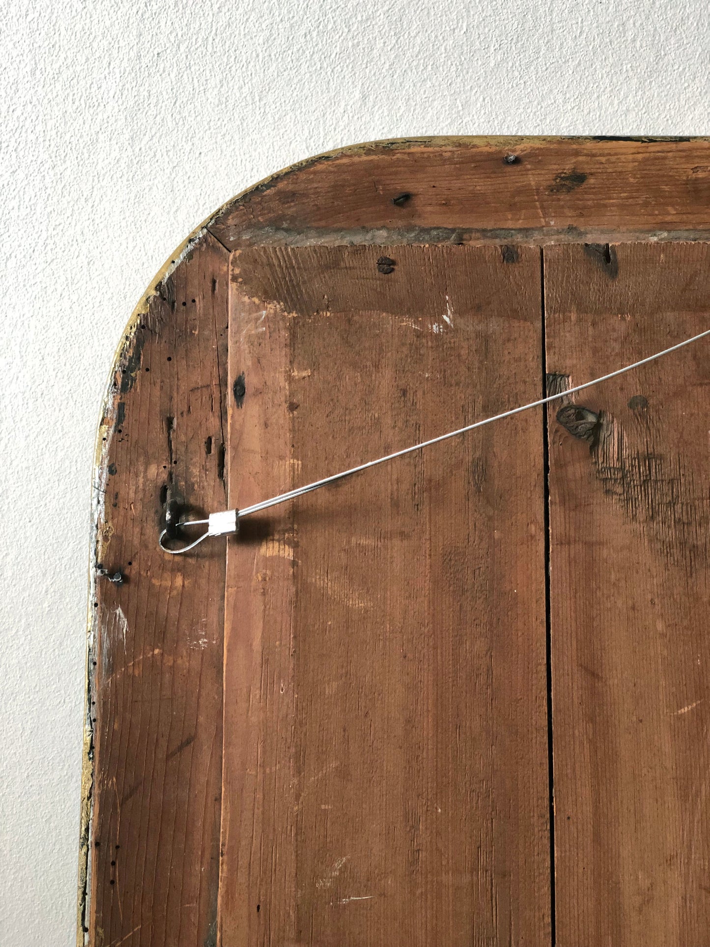 Antique Louis Philippe French Small Full length Mirror in Green and Gold, Late 19th Century