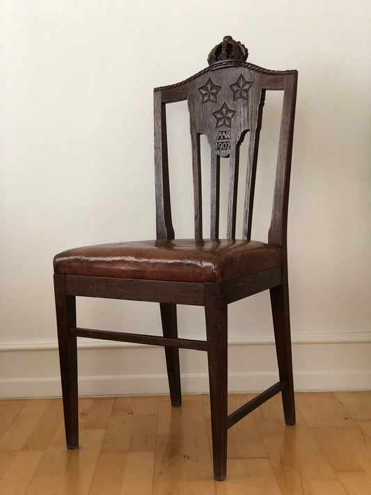 Antique Marked Dining Chair Copenhagen Denmark 1902