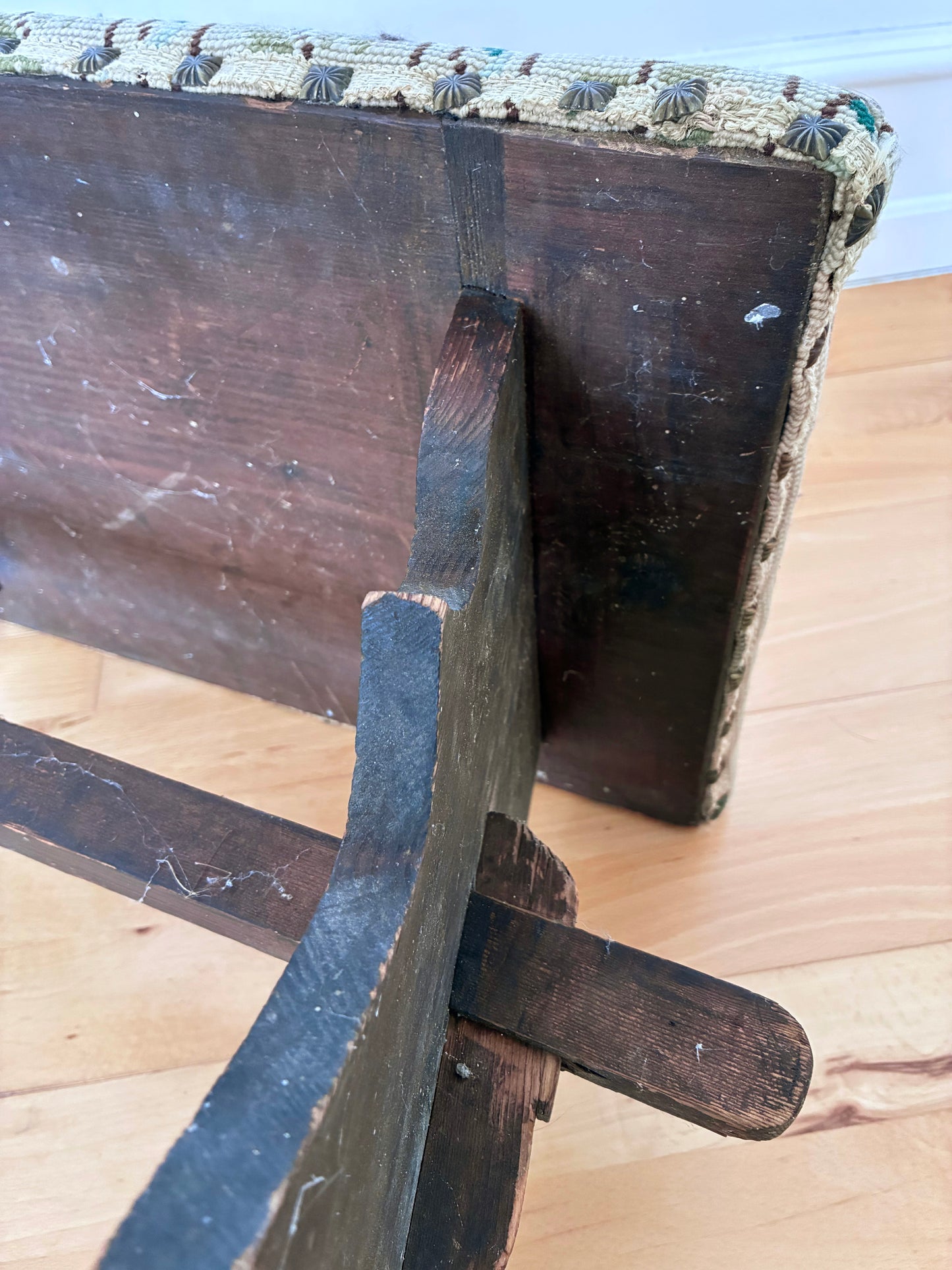Antique Rustic Spanish Small Entryway Bench