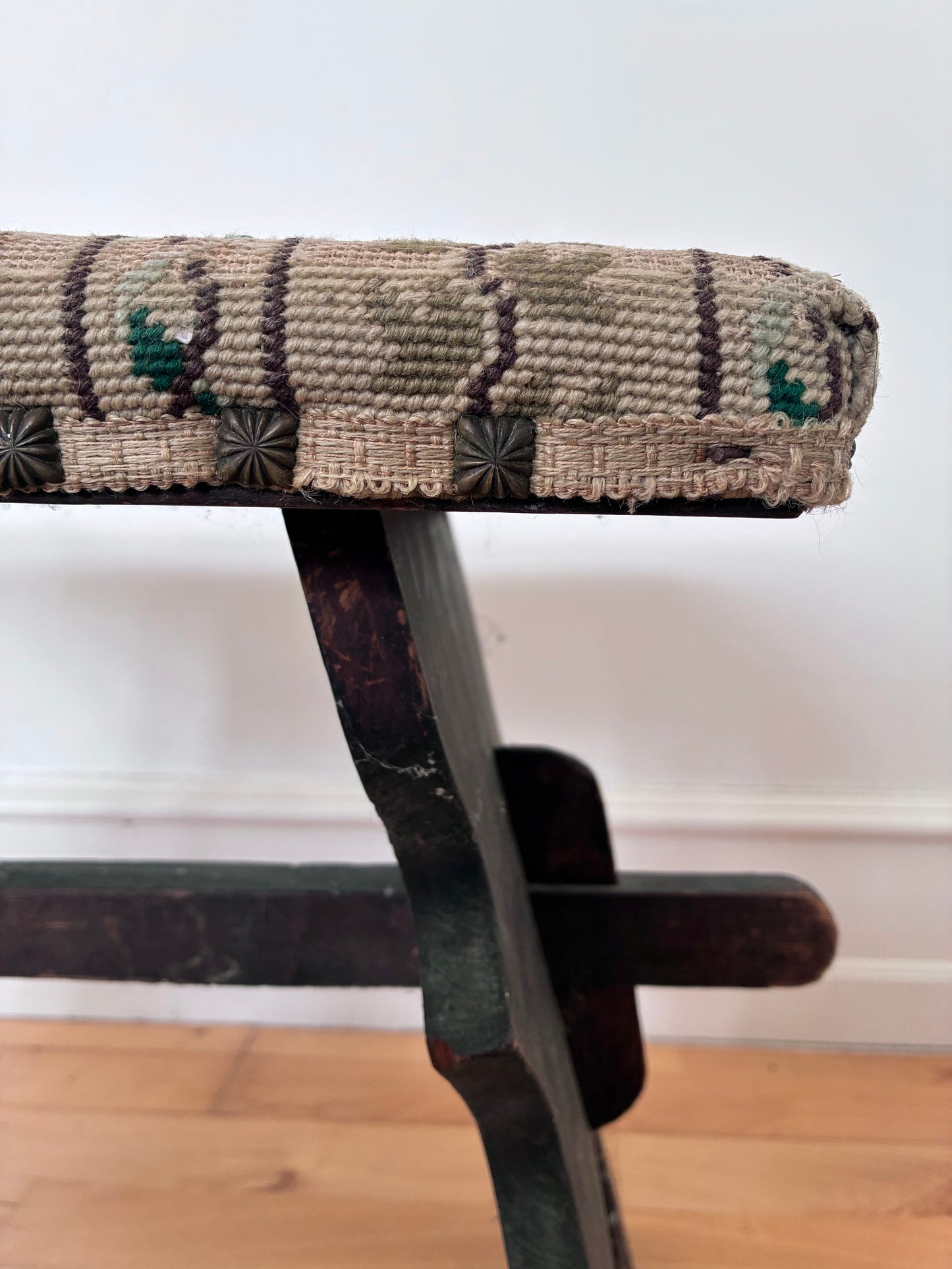 Antique Rustic Spanish Small Entryway Bench