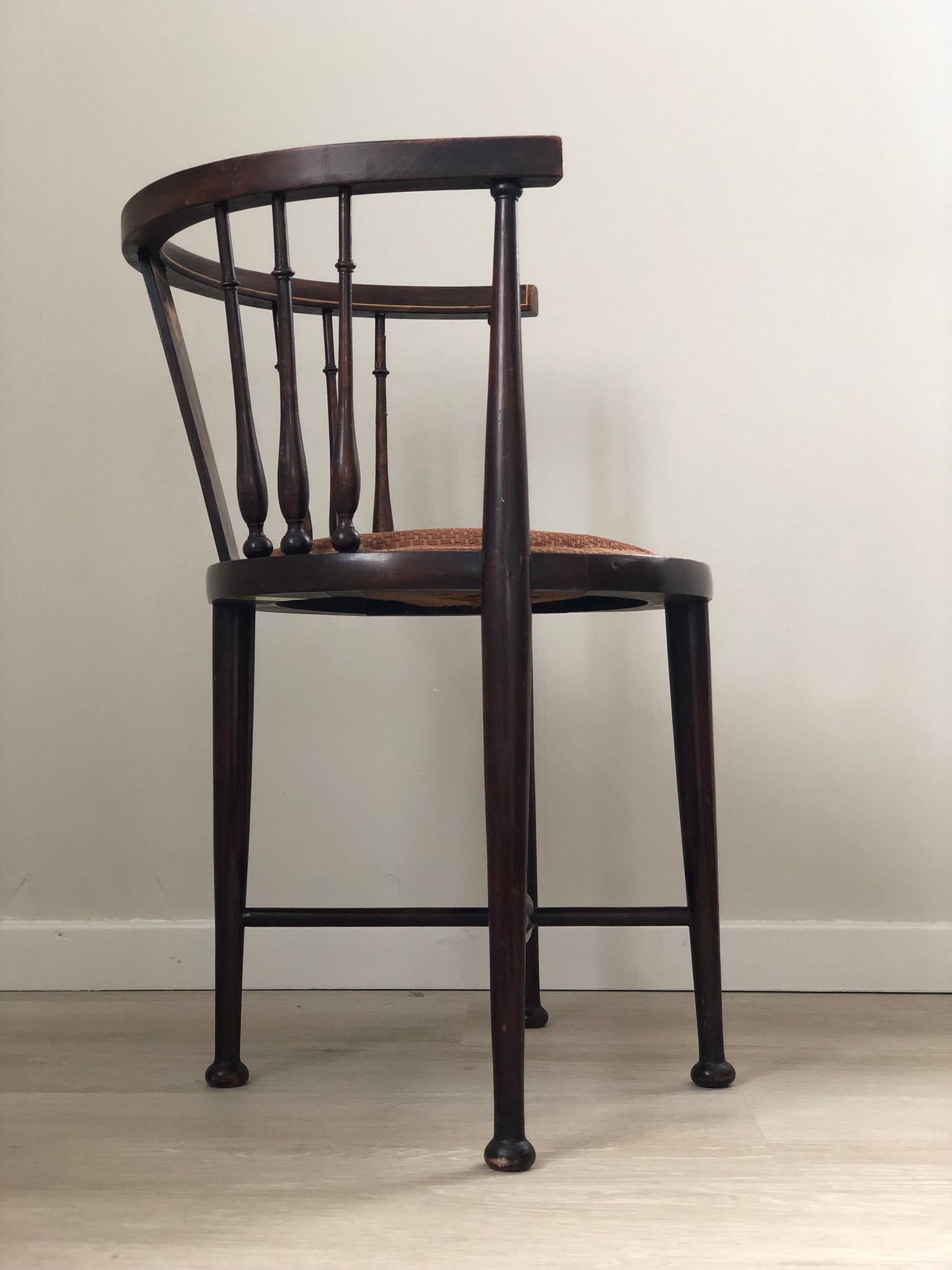 Antique Edwardian Inlaid Mahogany Chair Early 20th Century