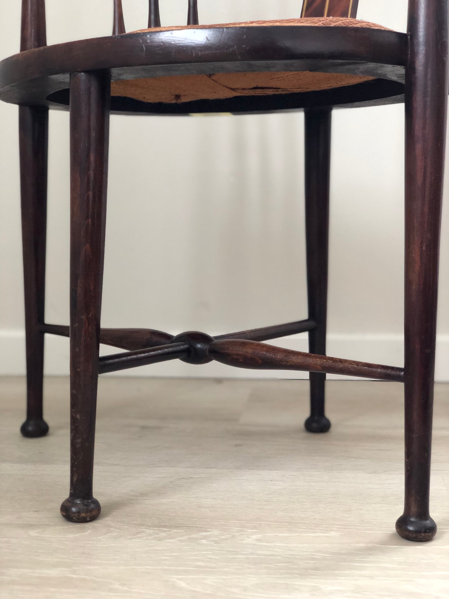 Antique Edwardian Inlaid Mahogany Chair Early 20th Century