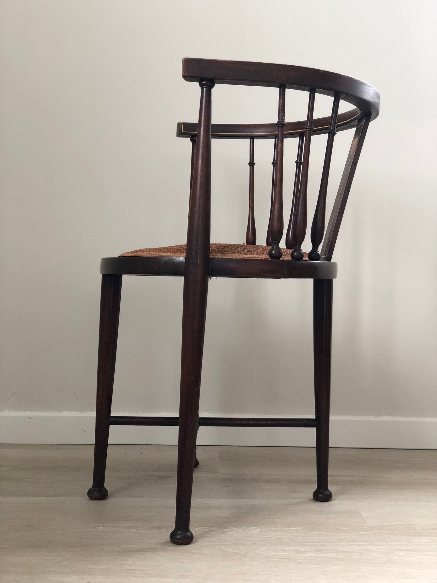 Antique Edwardian Inlaid Mahogany Chair Early 20th Century