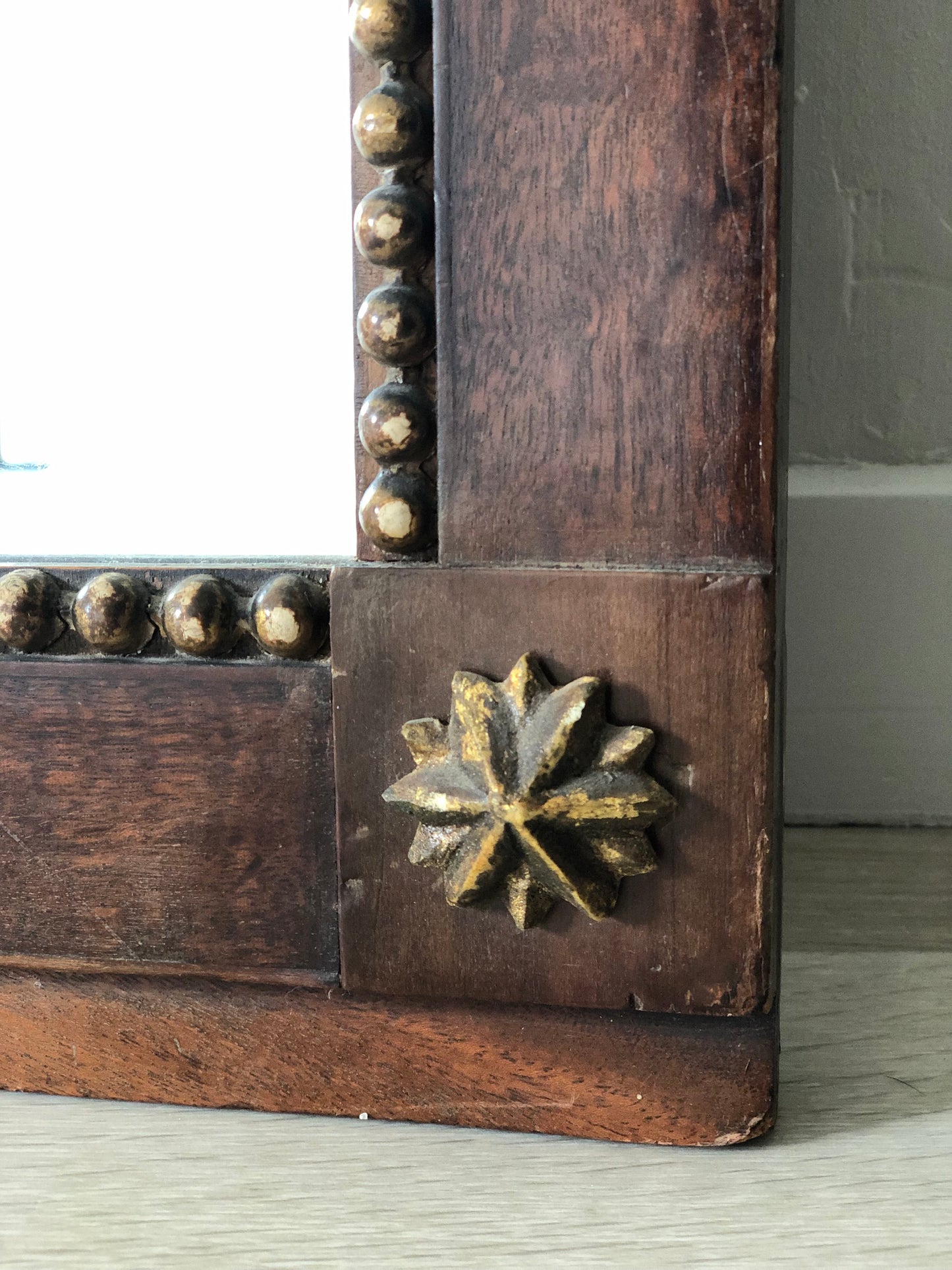 French Empire Mahogany and Gilded Pier Mirror 19th Century