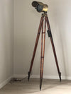 Antique Industrial Brass Floor Lamp On Tripod Surveyor Base 1920s