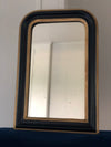 Antique Louis Philippe Full Length Mirror In Black and Gold France Late 19th Century