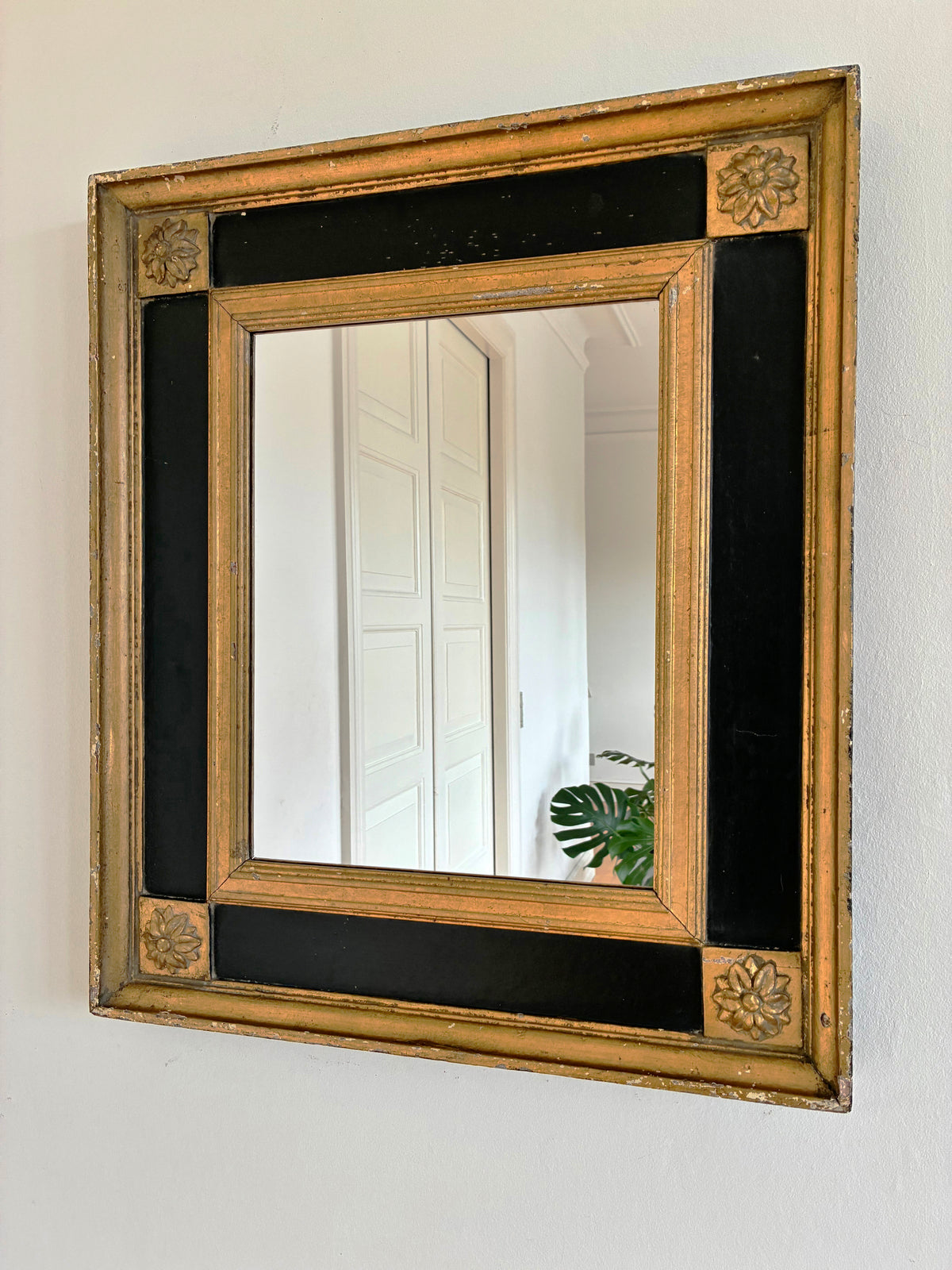 Antique French Empire Style Giltwood Wall Mirror, Late 19th Century