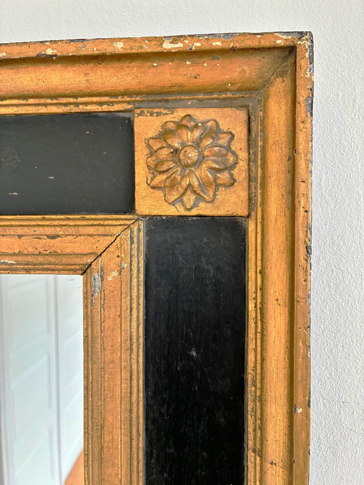 Antique French Empire Style Giltwood Wall Mirror, Late 19th Century