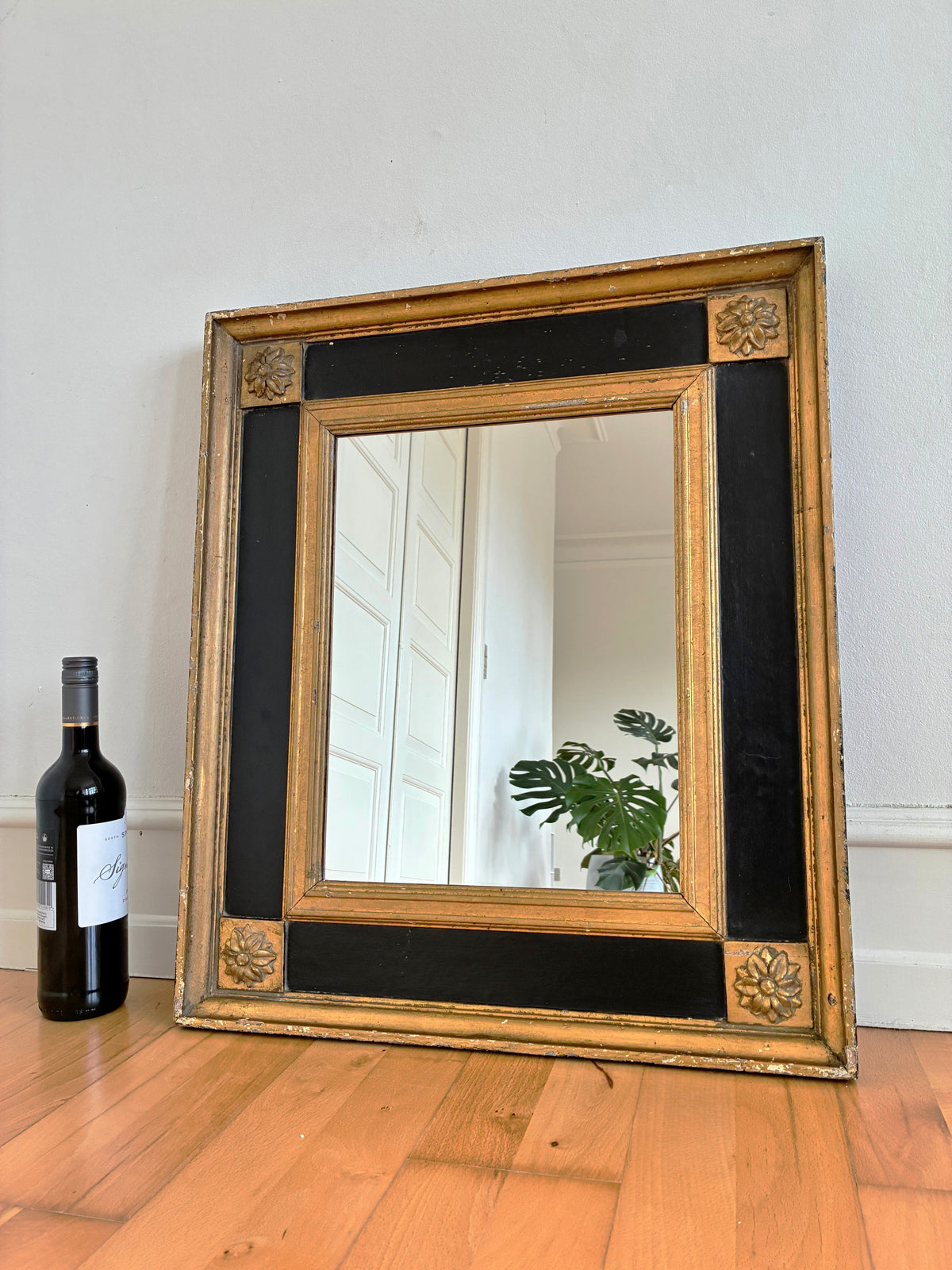 Antique French Empire Style Giltwood Wall Mirror, Late 19th Century